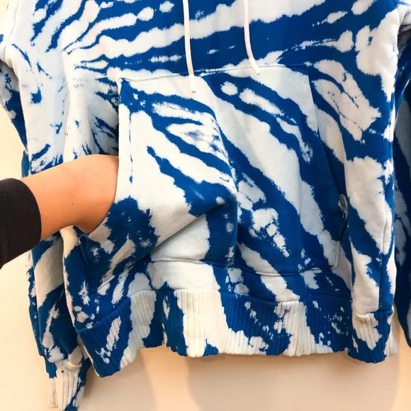 Cotton Citizen Brooklyn 100% Cotton Blue Tie Dye Oversized Hooded Sweatshirt XS - Picture 7 of 14